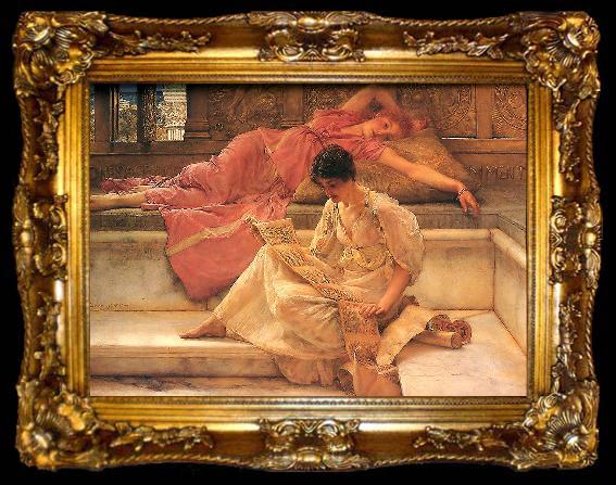 framed  Sir Lawrence Alma-Tadema,OM.RA,RWS Favourite Poete, ta009-2